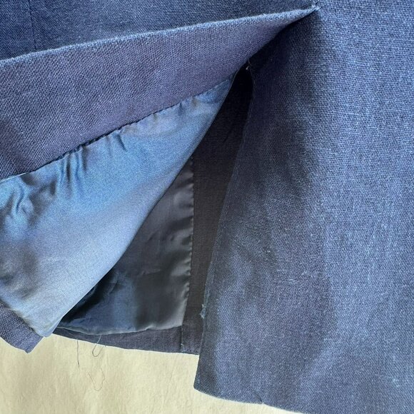 Chadwicks of Boston Women's Linen Blend Navy Blazer Button Closure Size 10 - Picture 8 of 12